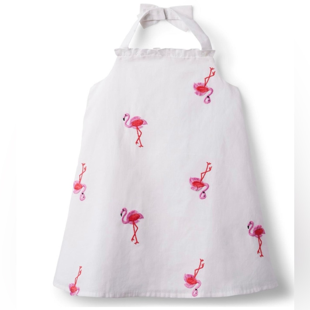 NWT/NIB Janie & Jack Embroidered Flamingo Halter Dress (size 7) 🦩🦩🦩